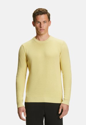 FALKE, Basic Crew Neck Cotton Structure - Trui - hay