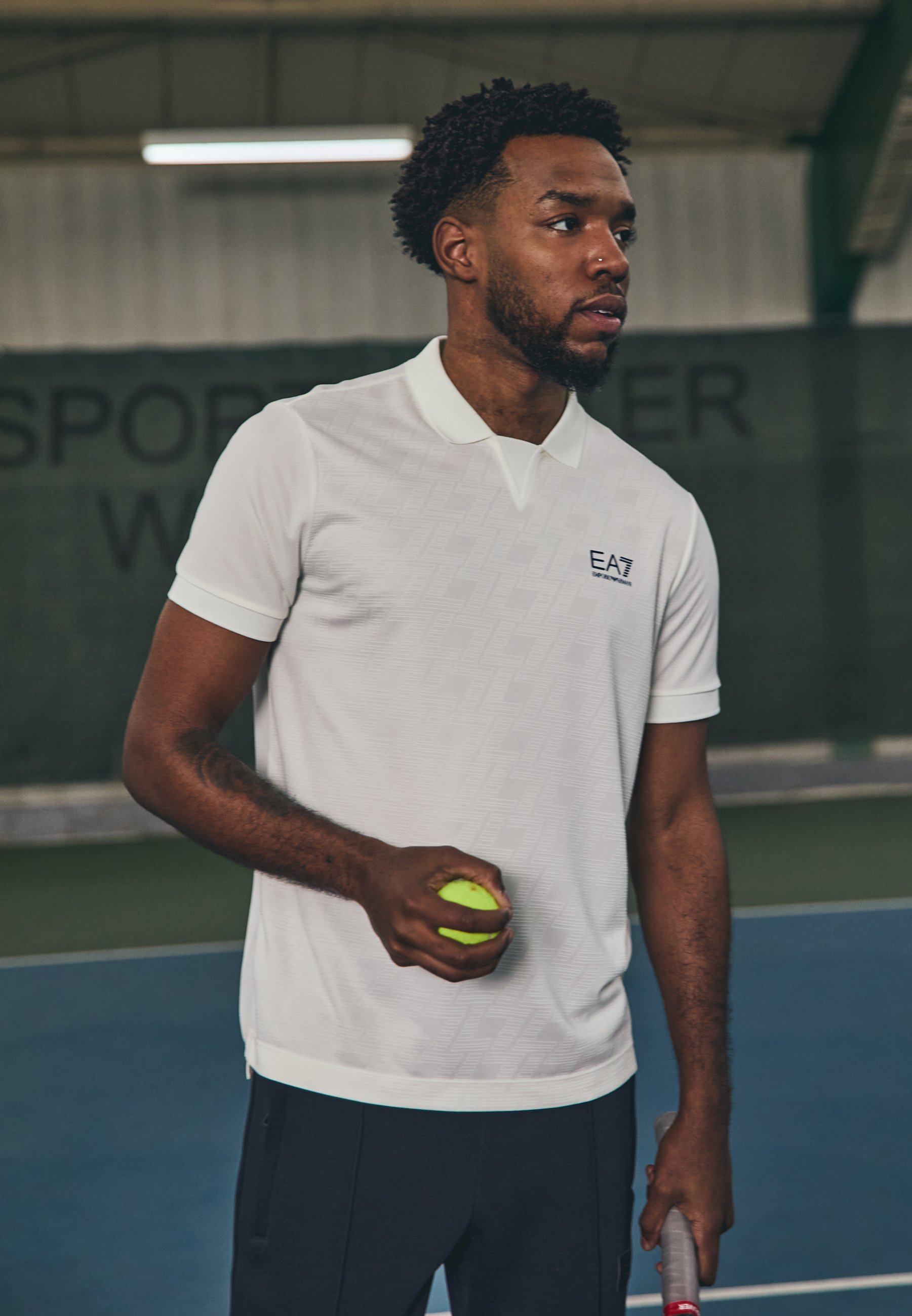 EA7 Emporio Armani TENNIS PRO MONOGRAM Polo shirt star white