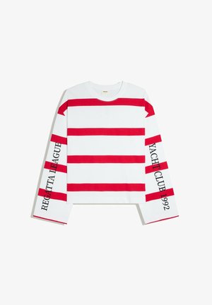 Bershka, LONG SLEEVE STRIPED - TSHIRT - Longsleeve - red