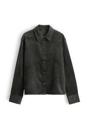 someday., RELAXED FIT VELVETY TEXTURE - Button-down blouse - midnight olive