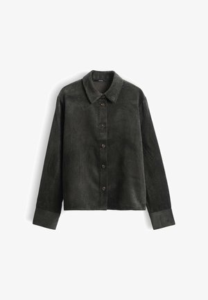someday., RELAXED FIT VELVETY TEXTURE - Hemdbluse - midnight olive