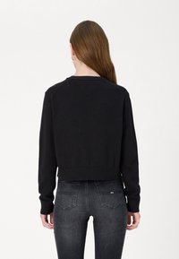 Tommy Jeans ESSENTIAL BADGE CARDIGAN  - Neuletakki - black
