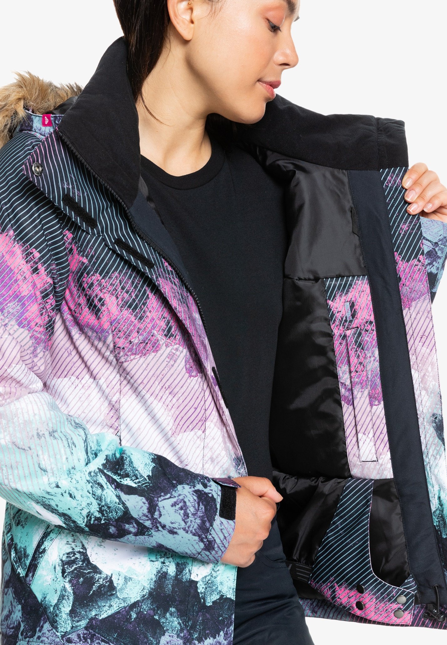 Roxy JET SKI - - Chaqueta de invierno - true black pokhara/antracita -  Zalando.es