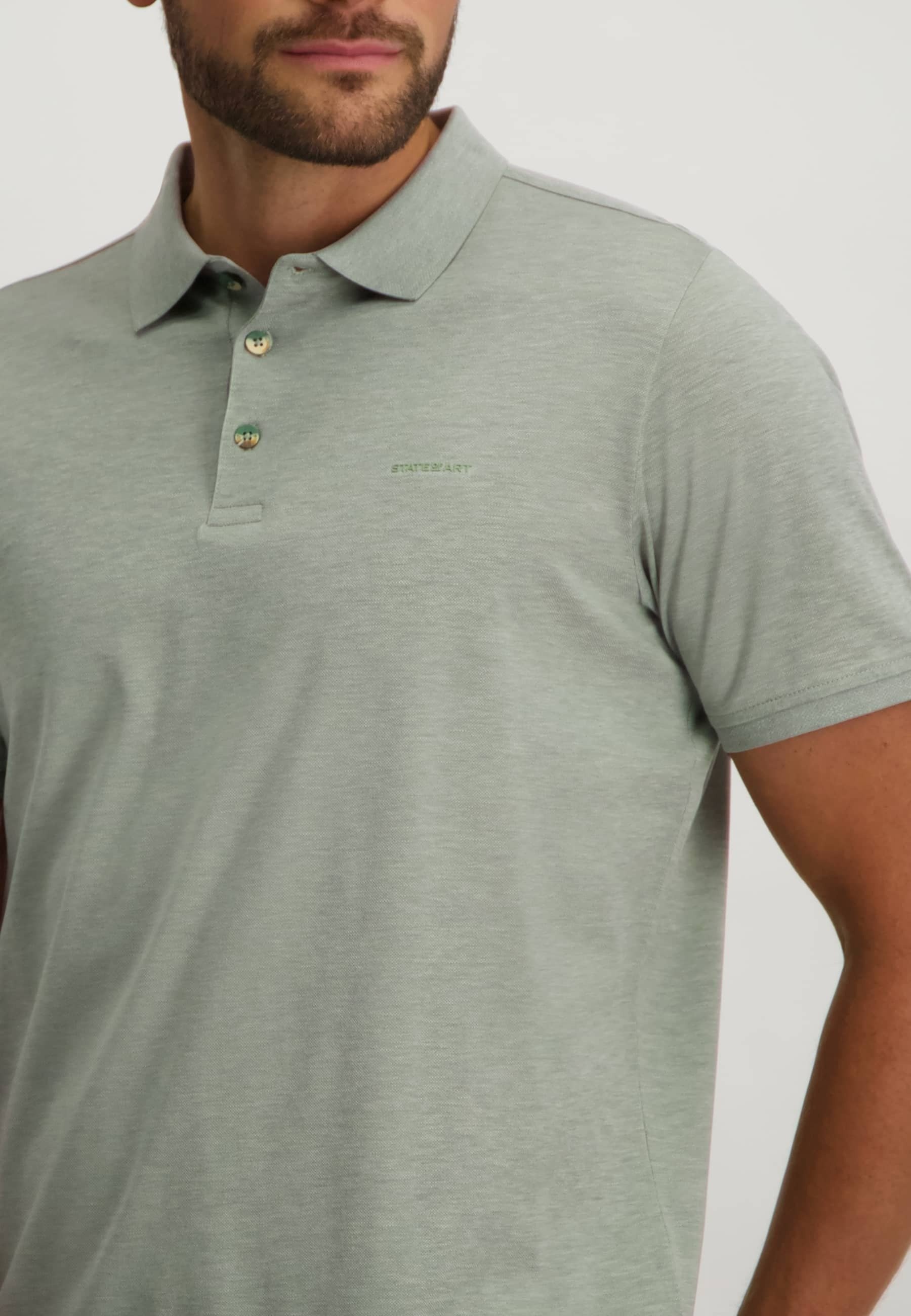 Polo shirt - emerald green lightgrey 