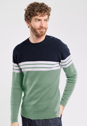 Armor lux Strickpullover - green tea milk marine deep