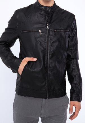 Imitatieleren jas - black