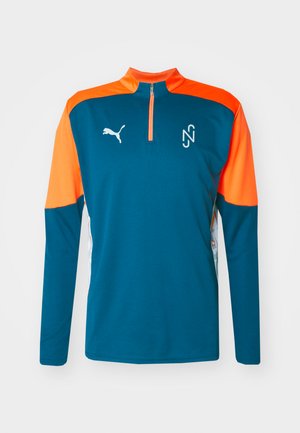 Puma NEYMAR JR CREATIVITY 1/4 ZIP - Long sleeved top - ocean tropic/hot heat
