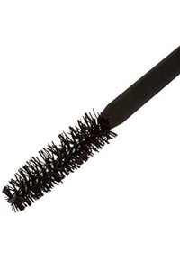 Brosse de mascara noire avec une tête de brosse en poils effilée. Le manche est lisse et mat, conçu pour une prise en main facile pendant l'application.