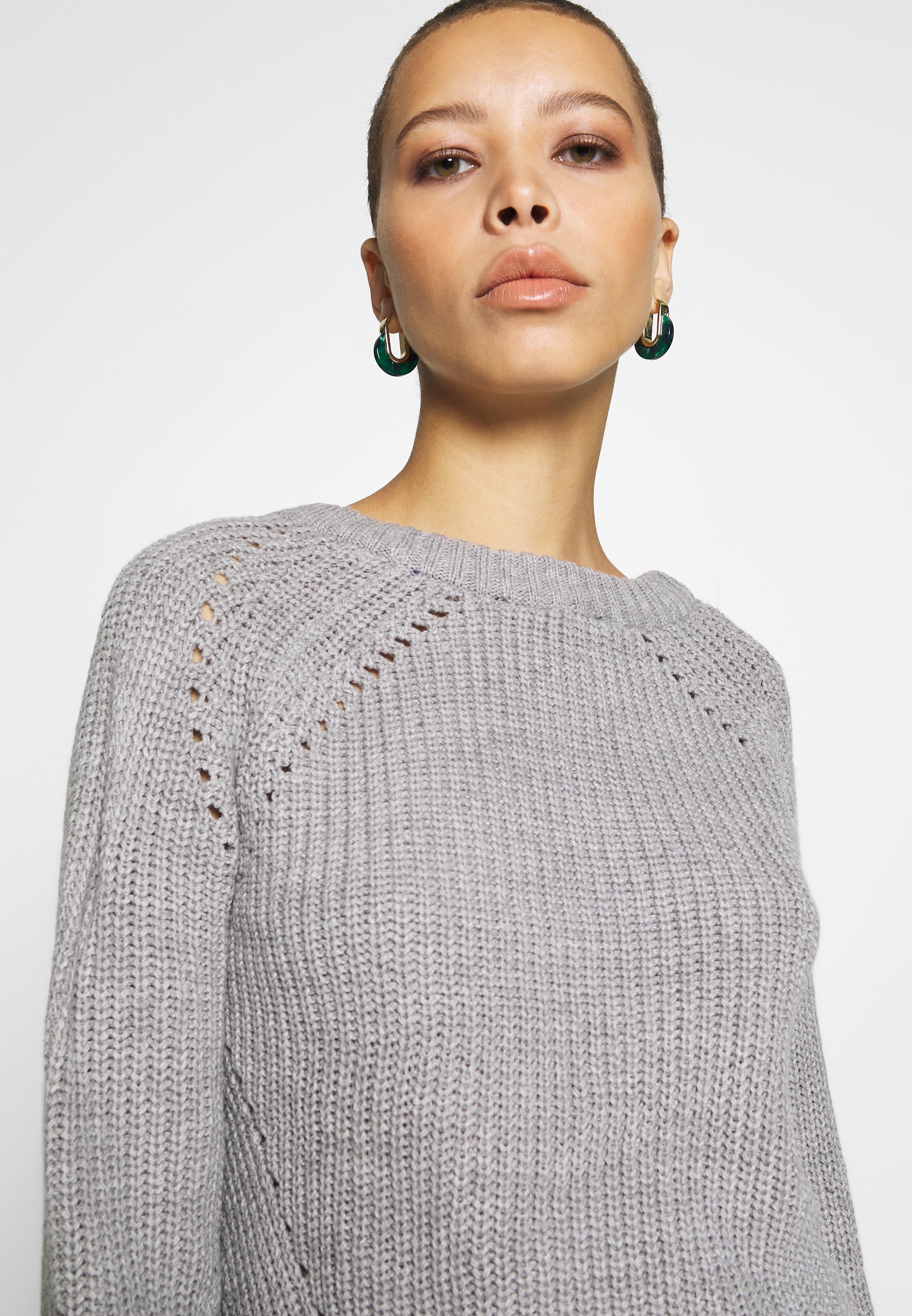 Dorothy Perkins STITCH INTEREST JUMPER Strikkegenser Dorothy Perkins DIAMOND HIGH NECK JUMPER - Strikkegenser - oatmeal