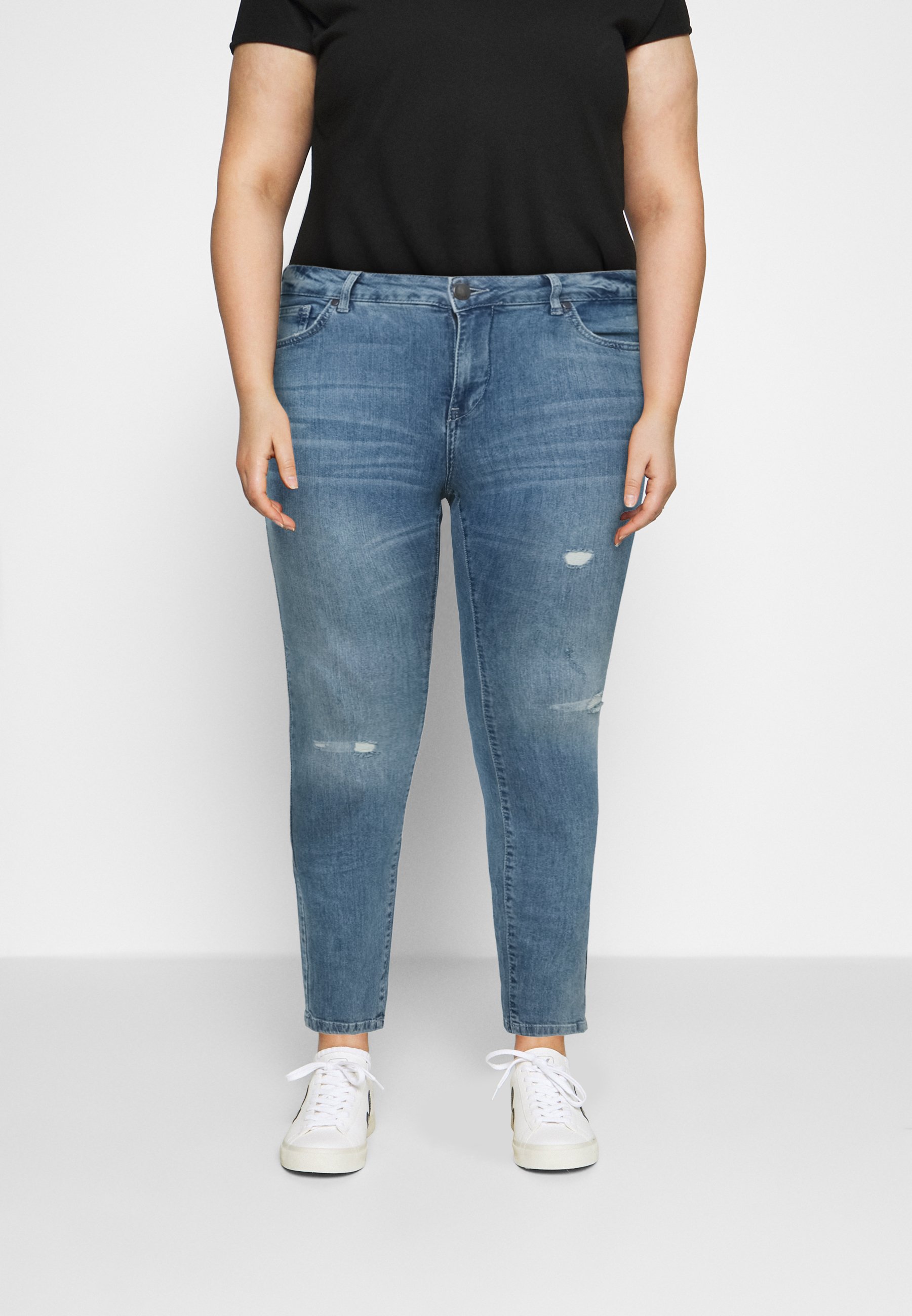 Zizzi SANNA SHAPE - Jeans Skinny Fit - light blue denim/blue - Zalando.co.uk