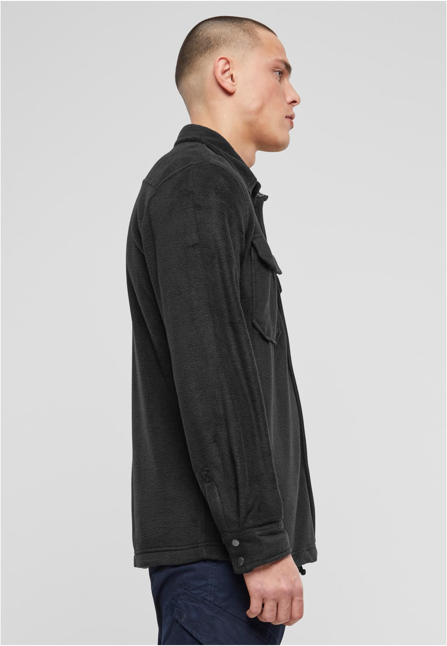 Brandit Herren Hemd Jeff – Fleece Shirt Long Sleeve In Rot/Schwarz
