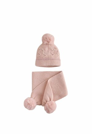 Next, POM SCARF AND BEANIE SET - Huivi - pink