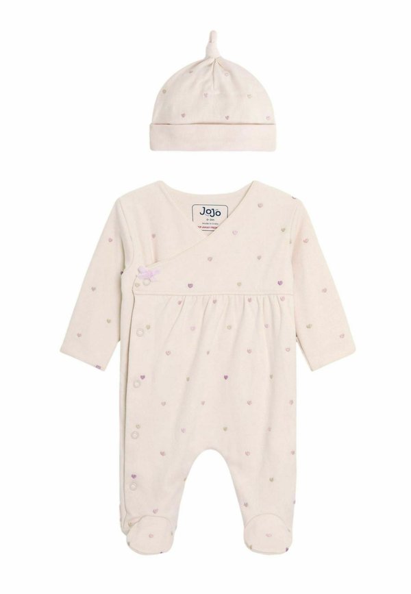 REGULAR FIT 2-PIECE EMBROIDERED  SET  - Mütze - cream
