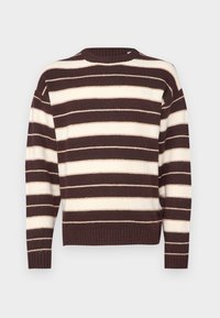 JOROLLIE STRIPE CREW NECK - Neule - chocolate torte