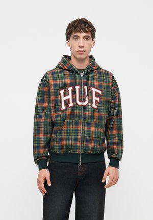 HUF, ARCH PLAID HEAVYWEIGHT HOODIE UNISEX - Sweatjakke - forest