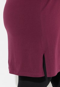 Ulla Popken NOTCH NECKLINE  - Top s dlouhým rukávem - dark claret