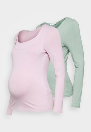 Anna Field MAMA MATERNITY BASIC LONGSLEEVE 2 PACK - Μπλούζα με μακριά μανίκια - pink/light green