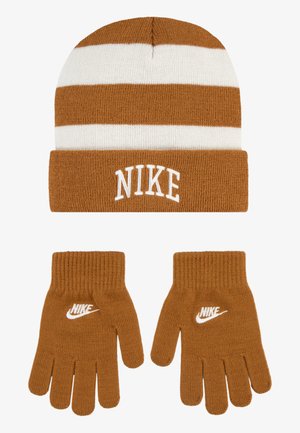 CHUNKY STRIPE APEX BEANIE SET UNISEX - Bonnet - flax