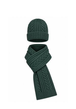 Felix Hardy, SCARF AND BEANIE UNISEX SET - Gorro - dark green
