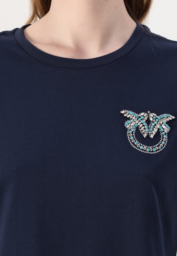 NAMBRONE LOGO BIRDS RICAMATO - Print T-shirt - blu abisso4