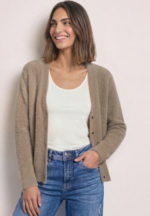 Street One, LANGARM CARDIGAN MIT V-NECK UND KNÖPFEN - Gilet - mocha glow