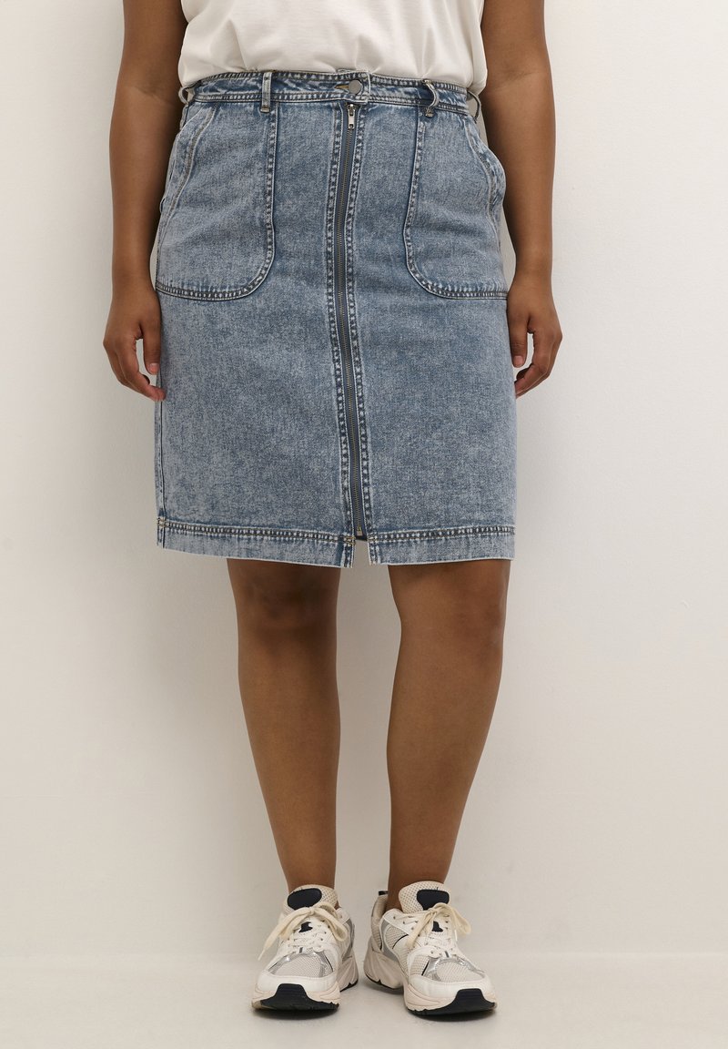 CELINE Washed denim flare skirt Bottoms blue 26