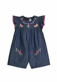 JoJo Maman Bébé - Mono - chambray blue floral embroidered Imagen en miniatura 1