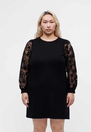 Vero Moda Curve, VMCHALI MIX SHORT DRESS - Трикотажна рокля - black