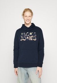 Jack & Jones JJEJEFF CORP HOOD - Jersey con capucha - navy blazer
