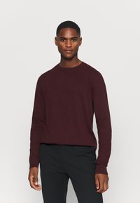 Selected Homme SLHBERG CREW NECK - Camisola - winetasting melange