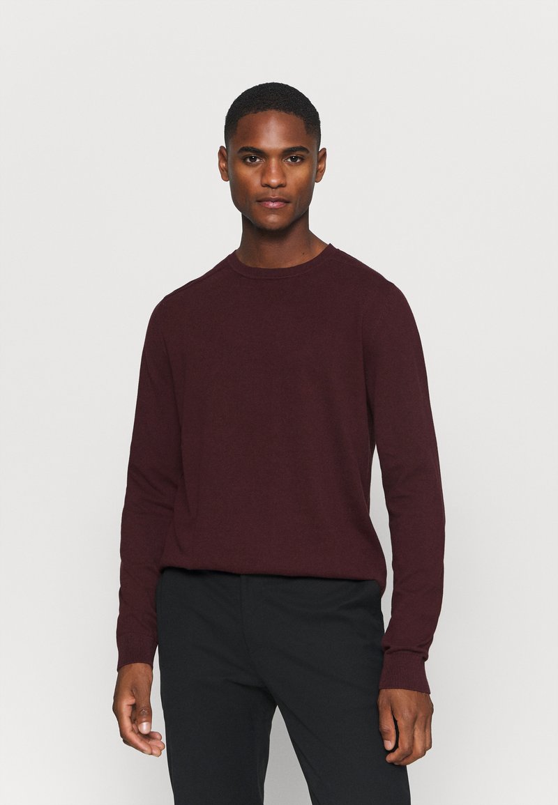 Selected Homme SLHBERG CREW NECK - Camisola - winetasting melange