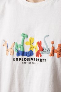 Kaotiko WASHED EXPLOSIVE PARTY UNISEX - Triko s potiskem - white