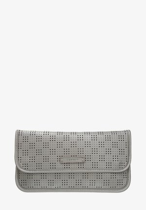 Pochette Esprit gris clair avec perforations en forme de losange et fermeture à rabat arrondi.