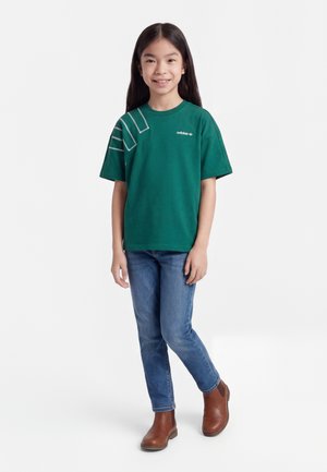 adidas Originals BLOCKED TEE UNISEX - Trükipildiga T-särk - collegiate green