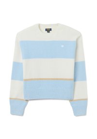 OVS STRIPED CREW NECK - Strickpullover - white/light blue