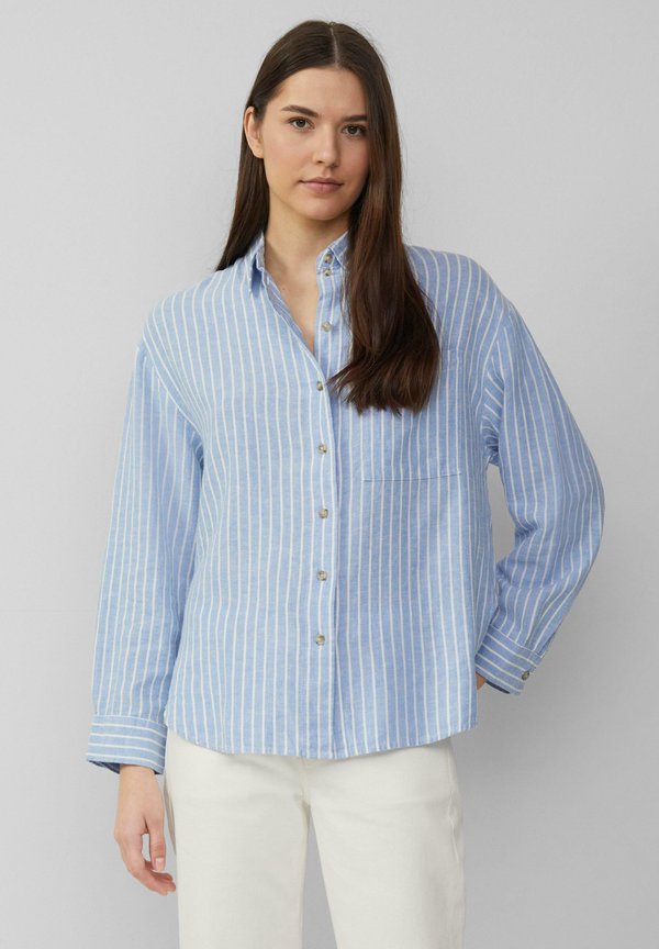 GESTREIFTE AUS MIT ÜBERSCHNITTENEN SCHULTERN - Hemdbluse - royalblau