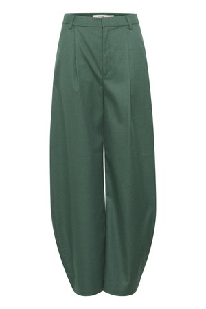 Gestuz CALLIA BARREL PANTS - Pantalon classique - posy green melange