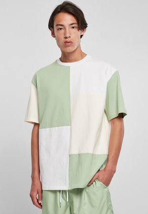 PATCHWORK  - Triko s potiskem - vintagegreen palewhite white