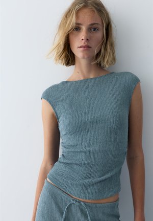 PULL&BEAR CREPE - Bluse - blue denim