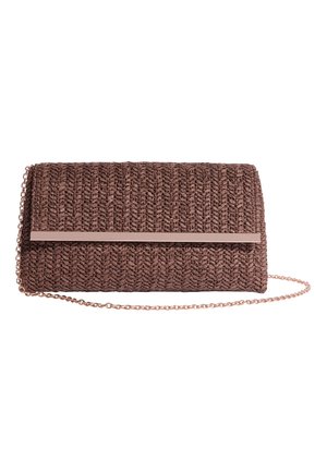 Friends Like These GOLD FOLDOVER CLUTCH BAG  . - Väike käekott - brown raffia