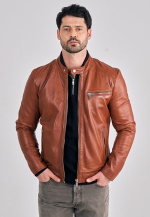 Freaky Nation Leren jas - cognac