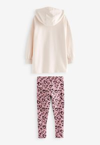 Next SET - Leggings - Byxor - ecru pink sequin