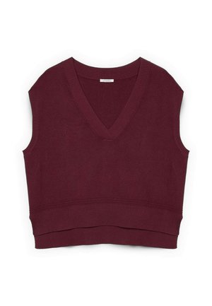 Fiorella Rubino, GILET CON SCOLLO A V - T-Shirt basic - bordeaux