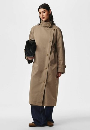 Pieces JACKET PCJORMA HIGH NECK LONG - Mantel - greige