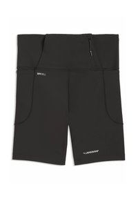 Μαύρο αθλητικό σορτς με πλαϊνές τσέπες, μια μικρή τσέπη με φερμουάρ στη μέση και λογότυπα "DRYCELL" και Puma.