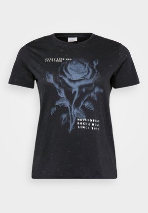 ONLY Carmakoma CARMIKO LIFE WASHED TEE - Tričko s potlačou - black