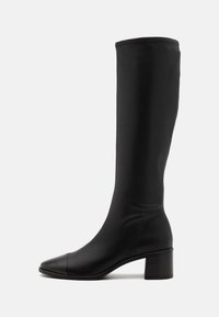CAP-TOE KNEE HIGH BOOT - Saapad - perfect black
