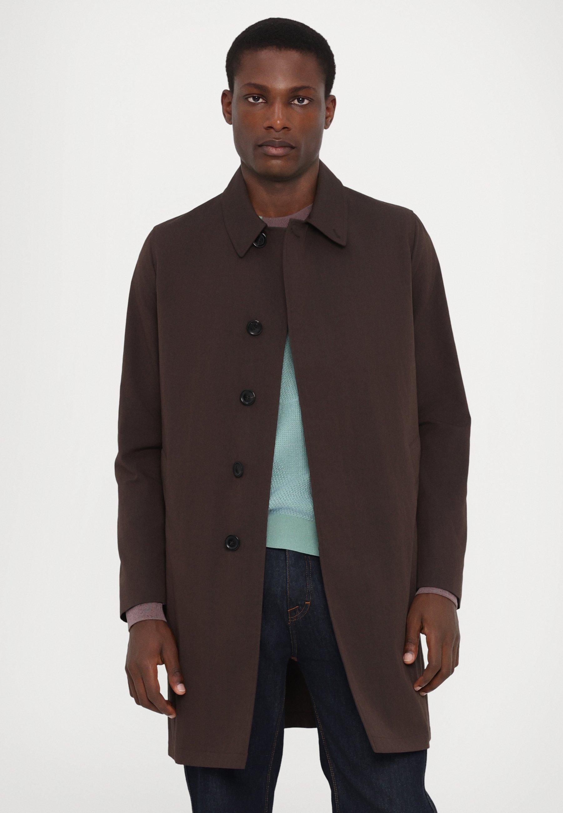 Paul Smith CASUAL FIT COAT - Trenchcoat - dark brown/brown