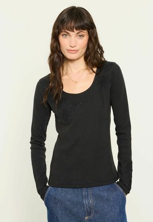 FatFace, APPLIQUE FLORAL TOP - Langærmet T-shirt - black