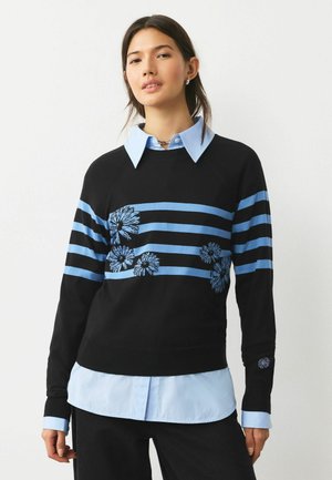 REGULAR FIT - SOFT TOUCH CREW NECK  - Džemperis - black blue floral stripe